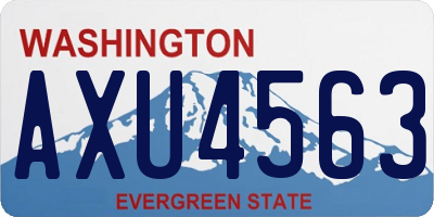 WA license plate AXU4563