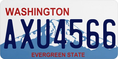 WA license plate AXU4566