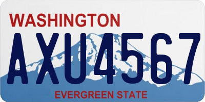 WA license plate AXU4567