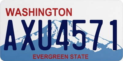 WA license plate AXU4571
