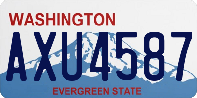 WA license plate AXU4587