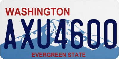 WA license plate AXU4600