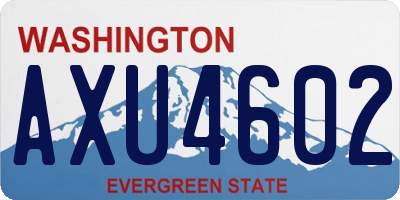 WA license plate AXU4602