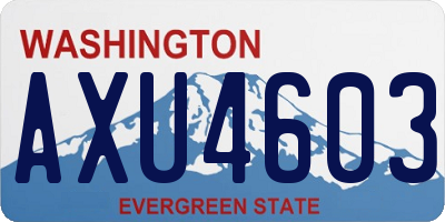 WA license plate AXU4603