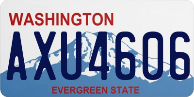 WA license plate AXU4606