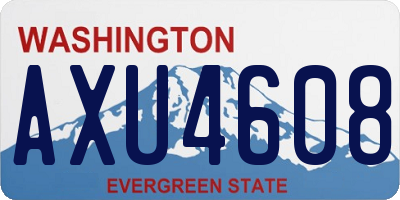WA license plate AXU4608