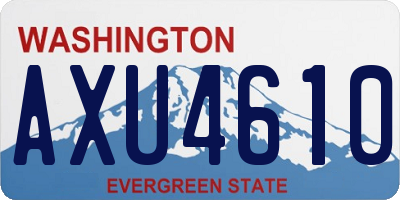 WA license plate AXU4610