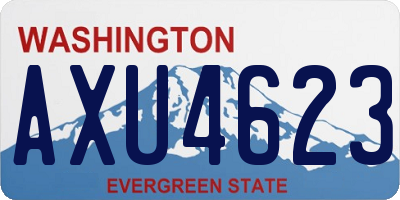 WA license plate AXU4623