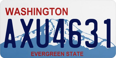 WA license plate AXU4631
