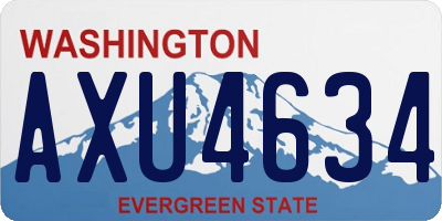 WA license plate AXU4634