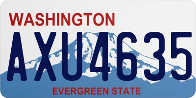 WA license plate AXU4635