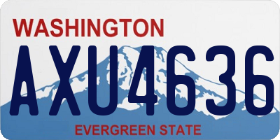 WA license plate AXU4636