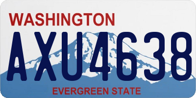 WA license plate AXU4638