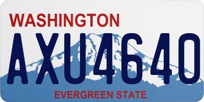 WA license plate AXU4640