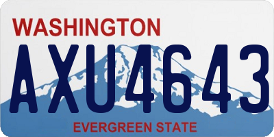 WA license plate AXU4643