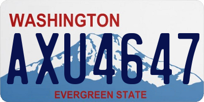 WA license plate AXU4647