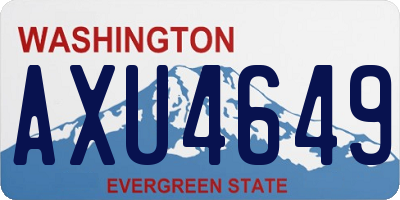 WA license plate AXU4649