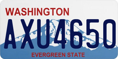 WA license plate AXU4650