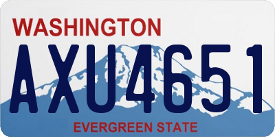 WA license plate AXU4651