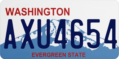 WA license plate AXU4654