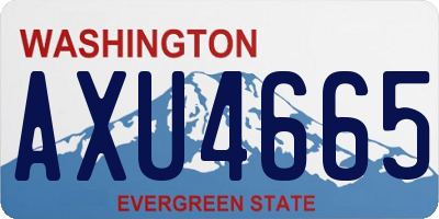 WA license plate AXU4665