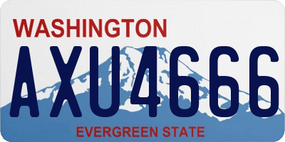 WA license plate AXU4666