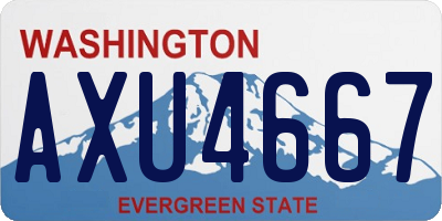WA license plate AXU4667
