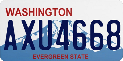 WA license plate AXU4668