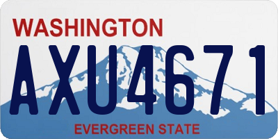 WA license plate AXU4671