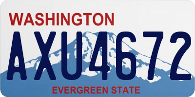 WA license plate AXU4672