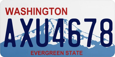 WA license plate AXU4678