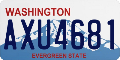 WA license plate AXU4681