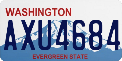 WA license plate AXU4684