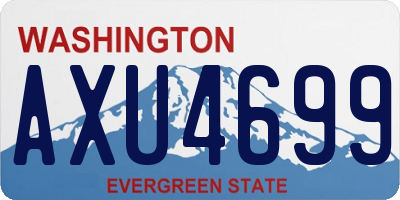 WA license plate AXU4699