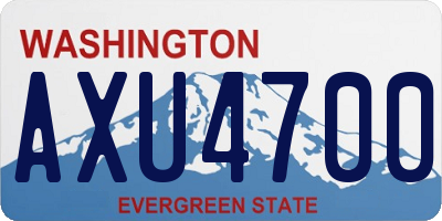 WA license plate AXU4700