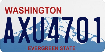 WA license plate AXU4701