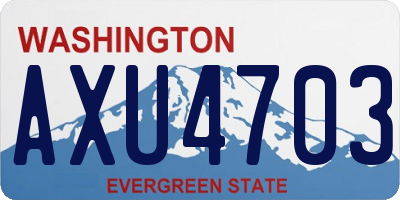 WA license plate AXU4703