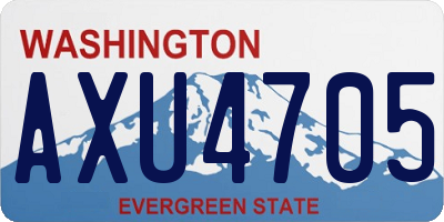 WA license plate AXU4705