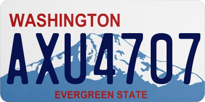 WA license plate AXU4707