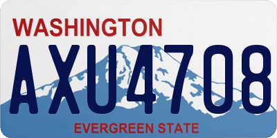 WA license plate AXU4708