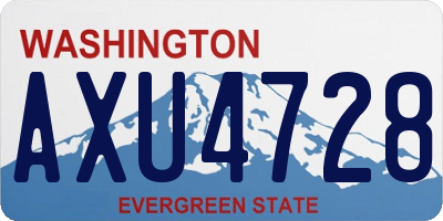 WA license plate AXU4728