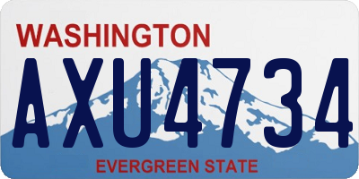 WA license plate AXU4734