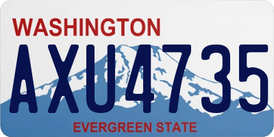 WA license plate AXU4735