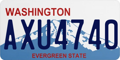 WA license plate AXU4740