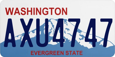 WA license plate AXU4747