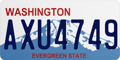 WA license plate AXU4749