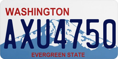 WA license plate AXU4750
