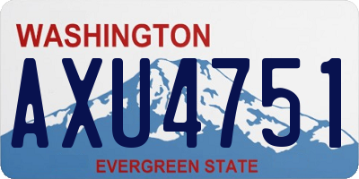WA license plate AXU4751