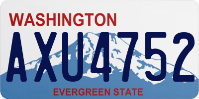WA license plate AXU4752