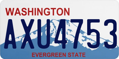 WA license plate AXU4753